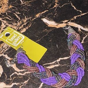 Gallery Purple and Multicolor Braided Necklace